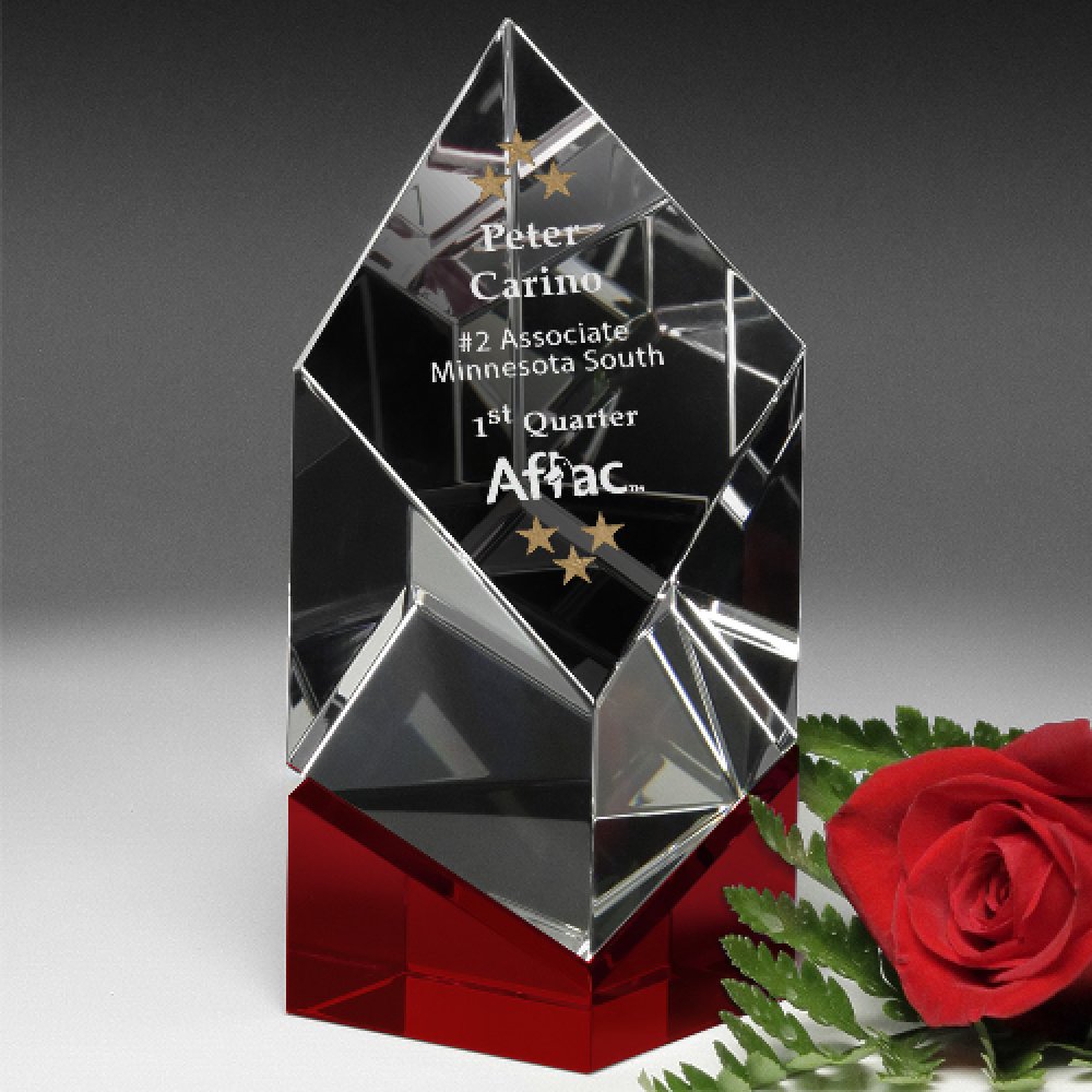 Vicksburg Ruby Award — 2-3/8" W x 5" H x 2-3/8" D