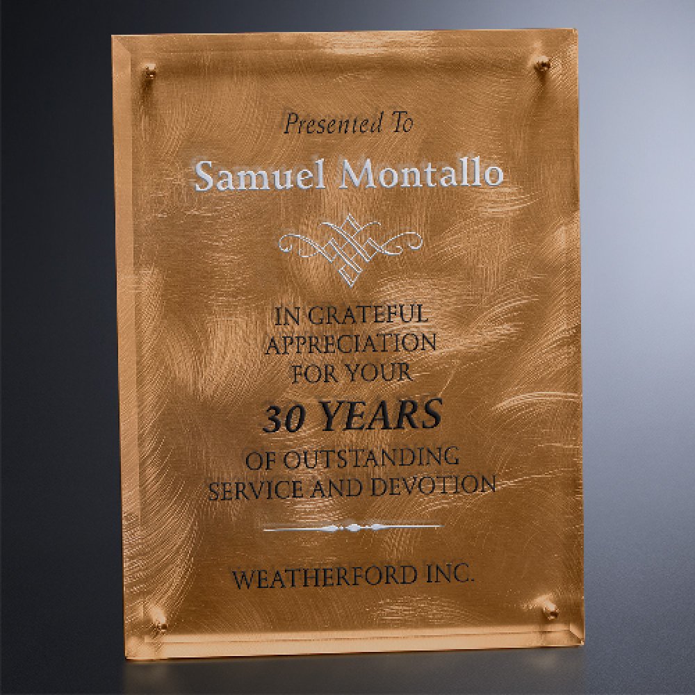 Bronze Alloy Plaque — 7" W x 9" H x 1-1/4" D