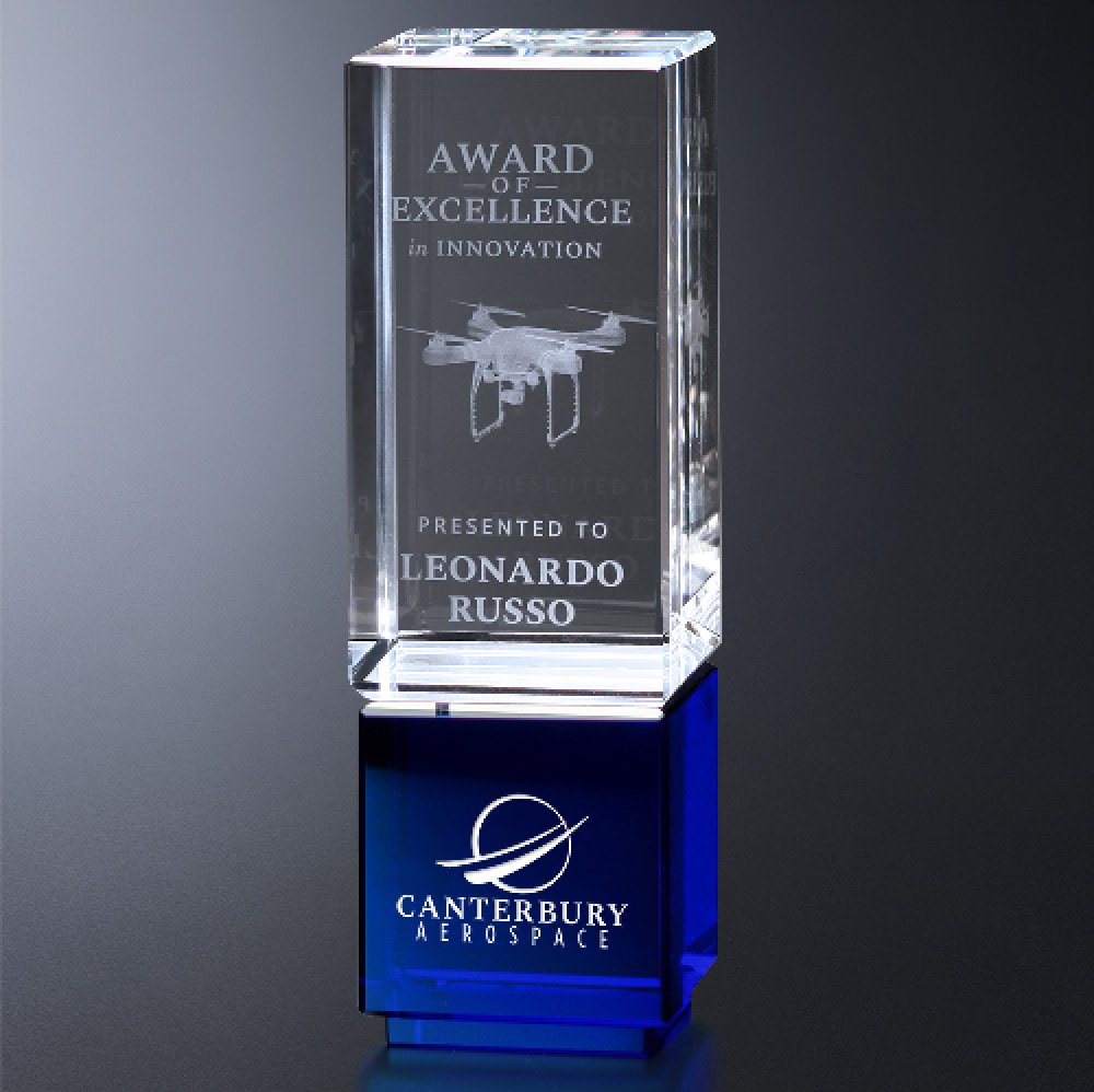 Oakley Indigo Award — 2-1/2" W x 7-1/4" H x 2-1/2" D