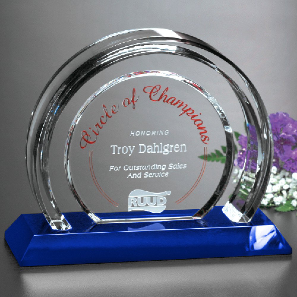 Halo Indigo Award — 6-1/2" W x 5-1/4" H x 3" D