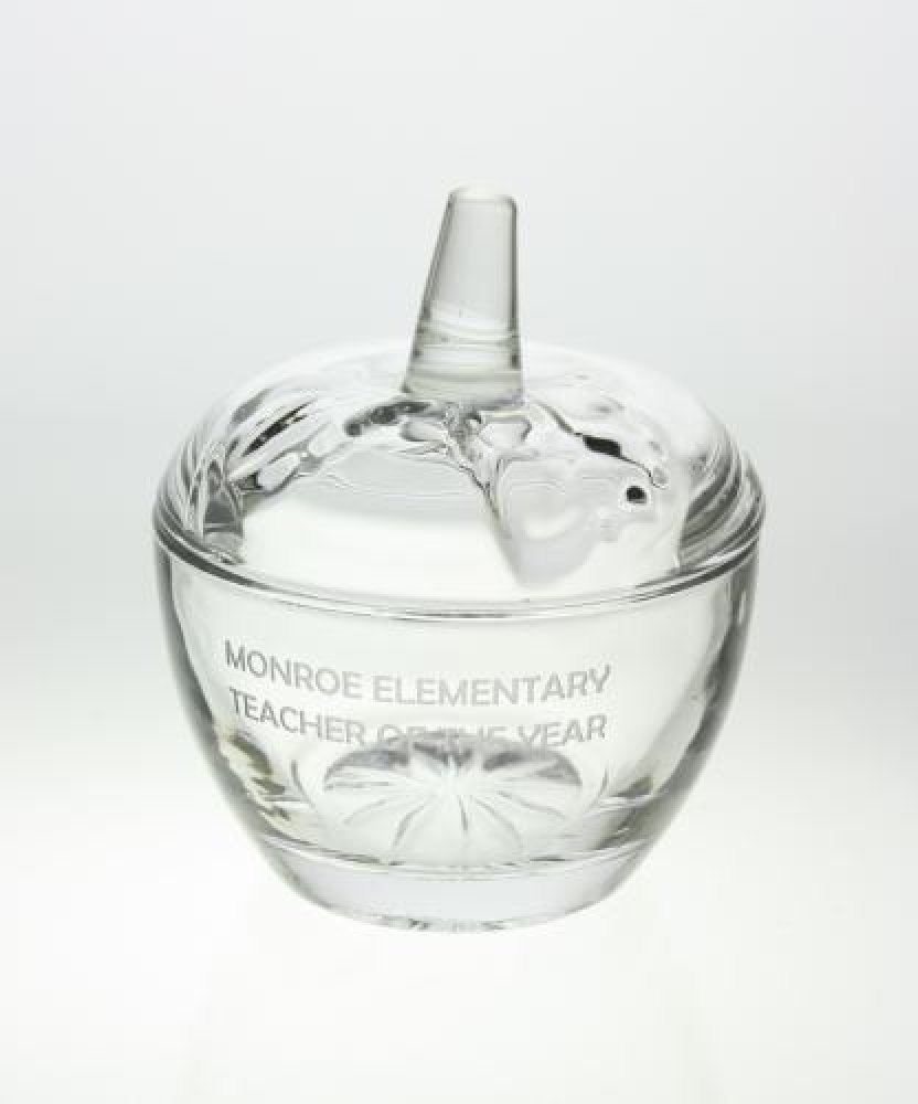 Glass Apple Jar — 4 1/8" x 3 1/2" x 3 1/2"