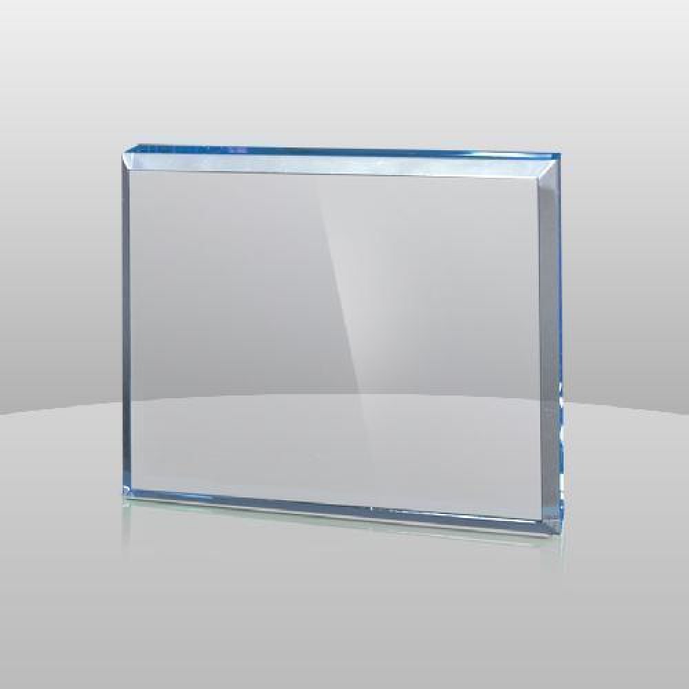 Blue Rectangular Paperweight — 5" x 4" x 3/4"