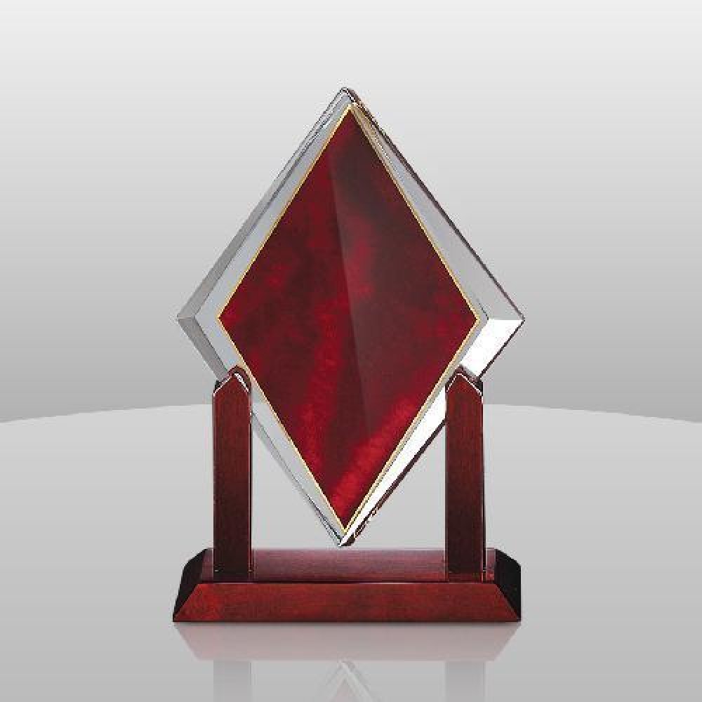 Elegant Maroon Diamond Award — 11" x 9" x 3"
