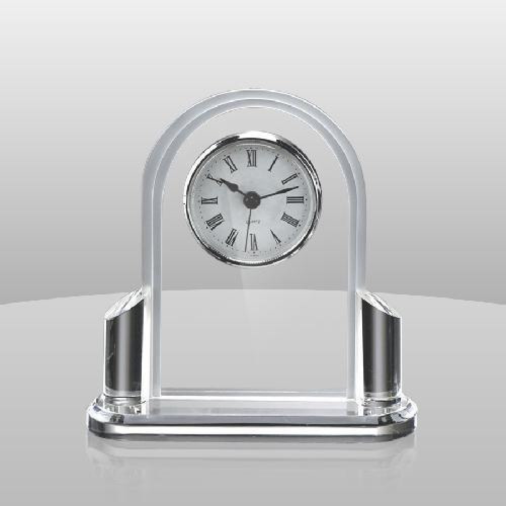 Clear Acrylic Clock — 6-1/2" x 6" x 2"