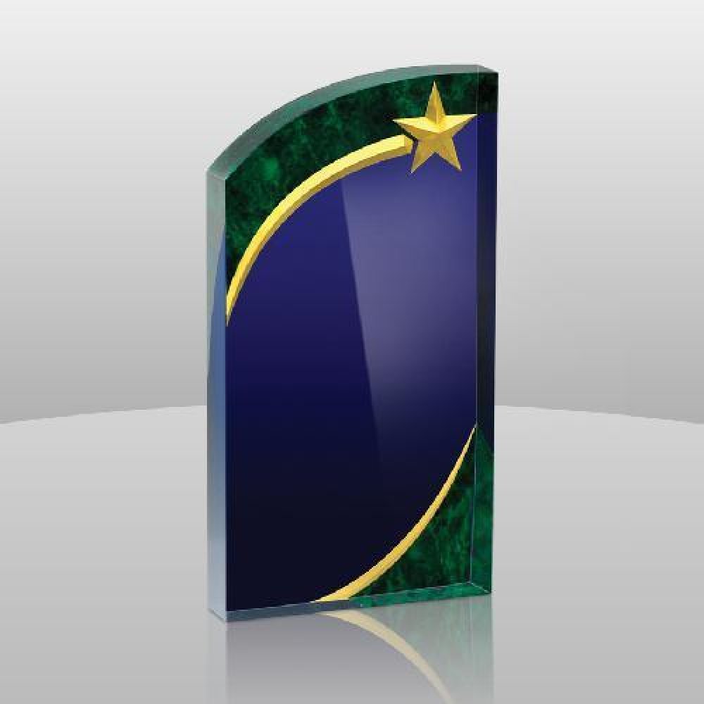 3D Shining Star Jade Award II — 7" x 4" x 1"
