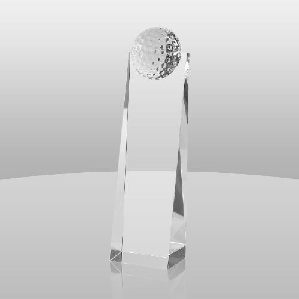 Crystal Golf Tower Award — 9" x 2-3/4" x 2"