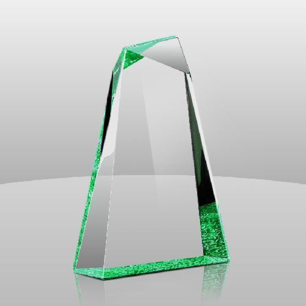 Pinnacle Award III (Green) — 10-1/2" x 6-1/4" x 1-1/4"