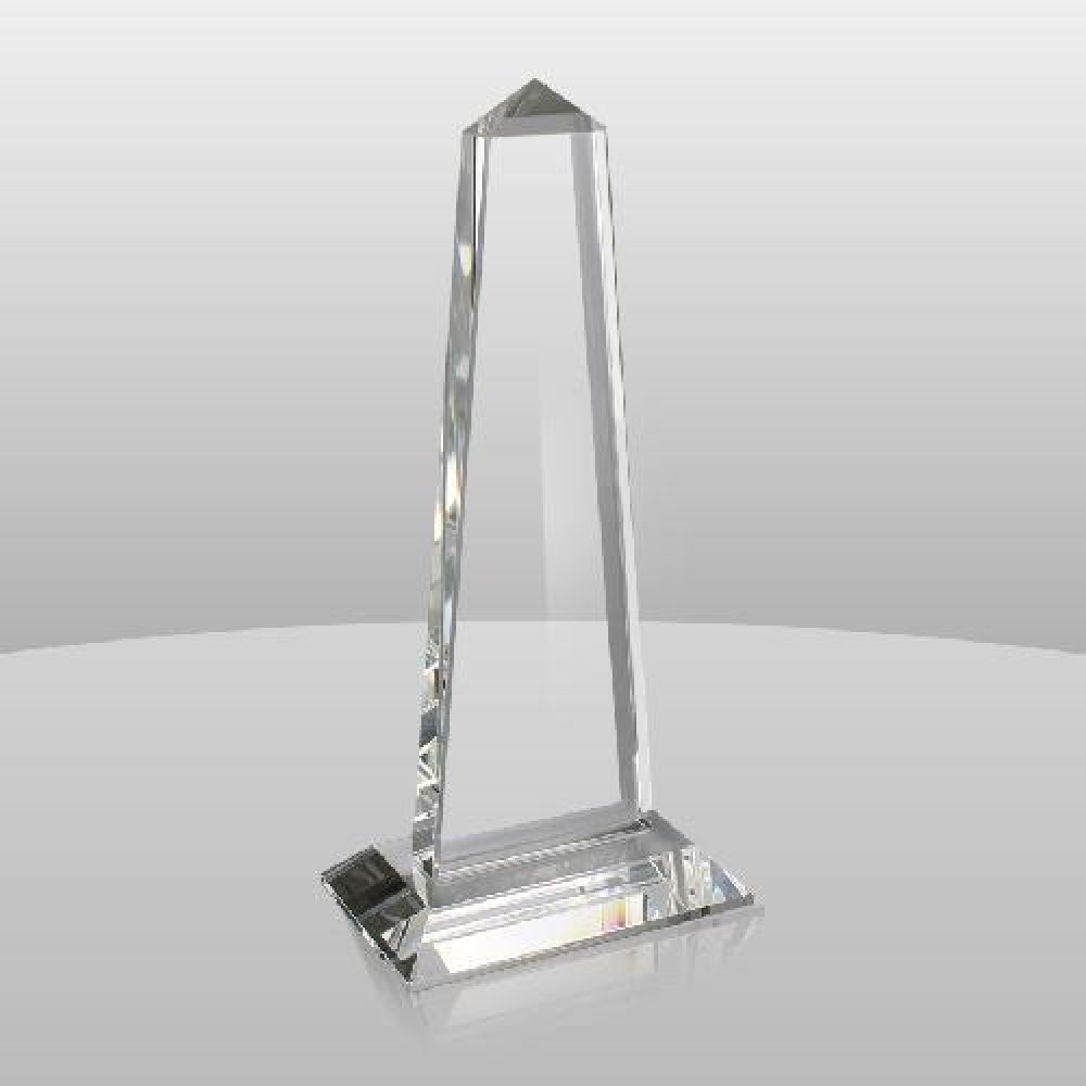 Crystal Obelisk Award — 10-3/4" x 5" x 3"