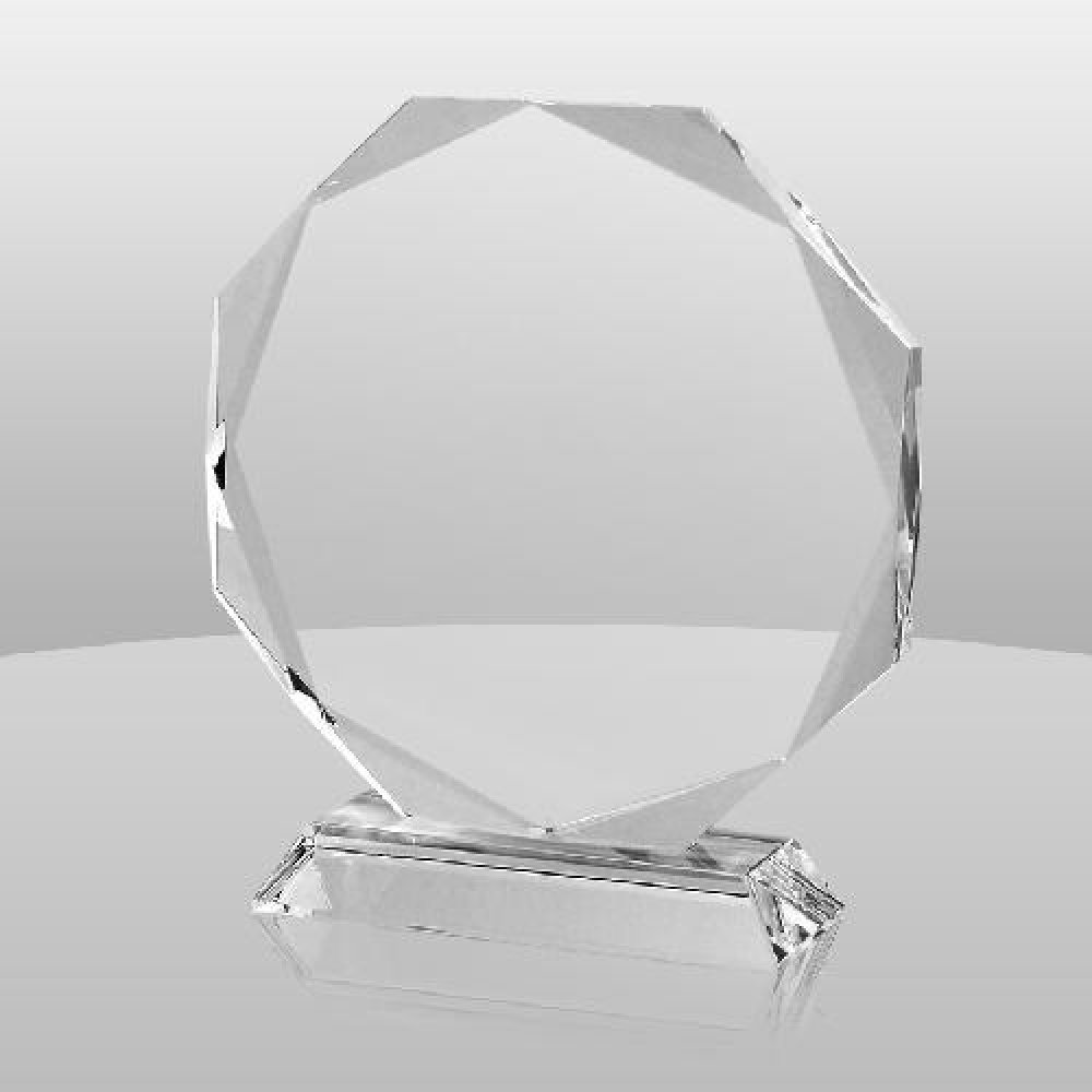 Crystal Octagon Award — 7-1/2" x 5" x 2"