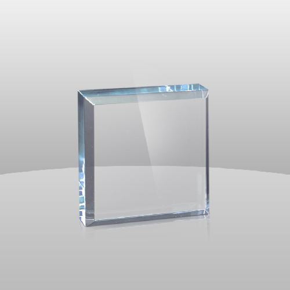 Blue Square Paperweight — 2-1/2" x 2-1/2" x 3/4"