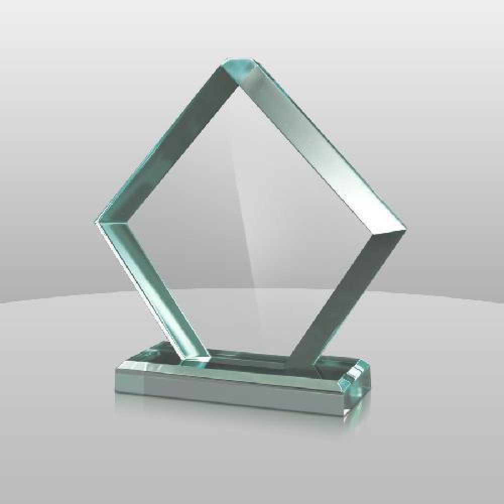 Jade Diamond Shape Award — 8-1/4" x 8" x 2"