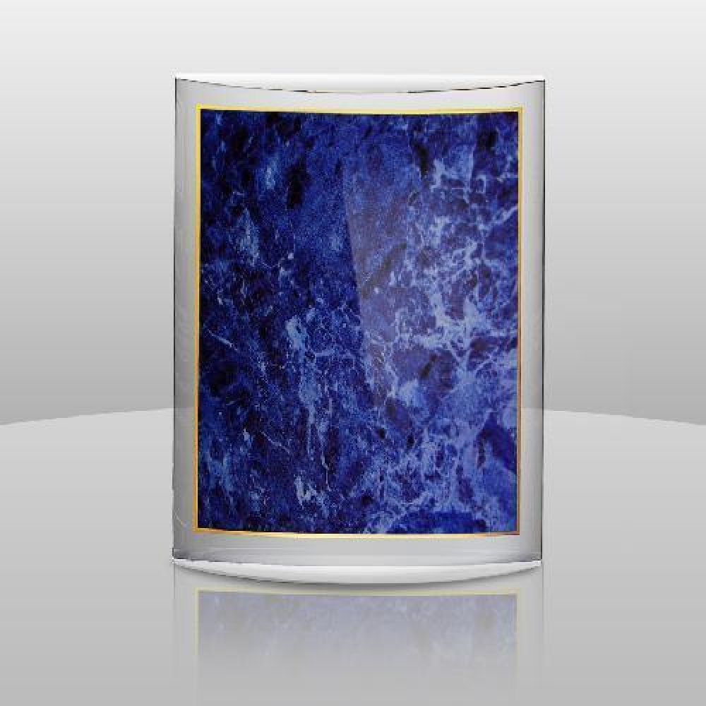 3D Blue Curvature Sculpture — 8" x 6" x 1-1/4"