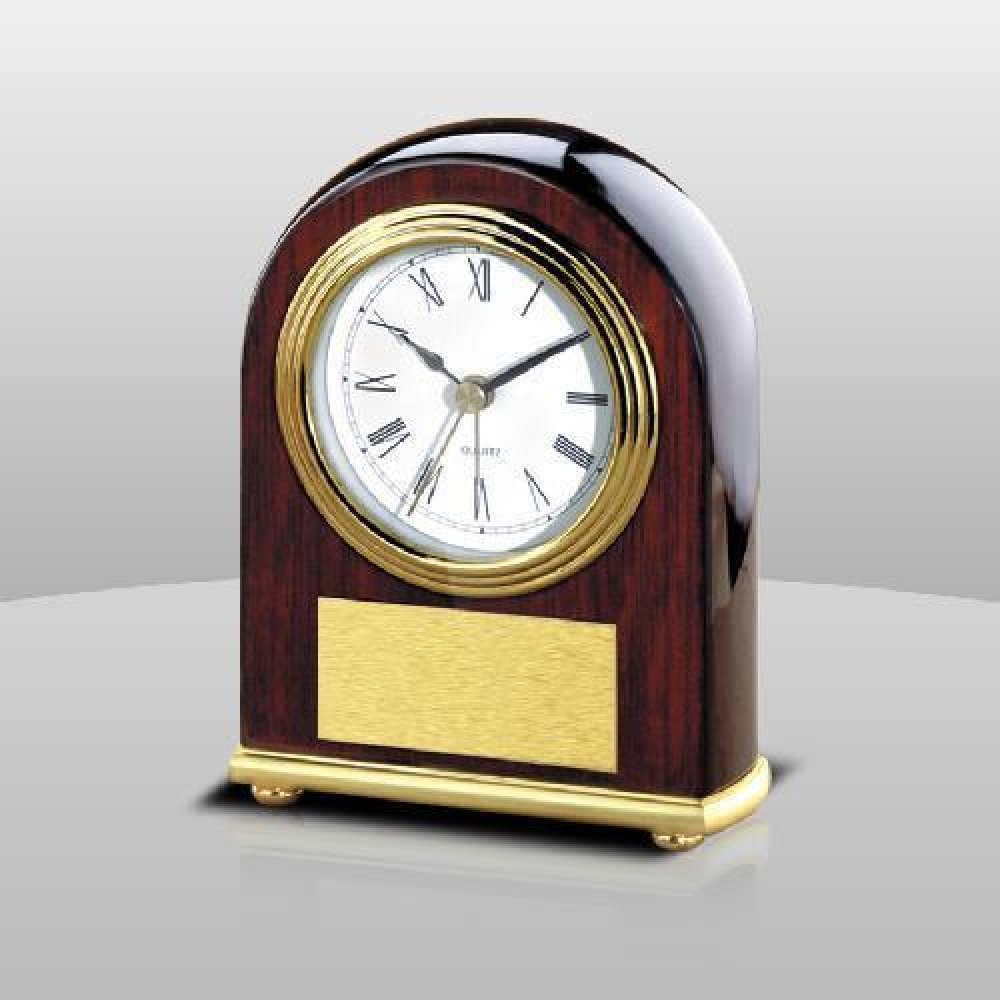 Rosewood Desk Clock — 5" x 4" x 1-1/2"