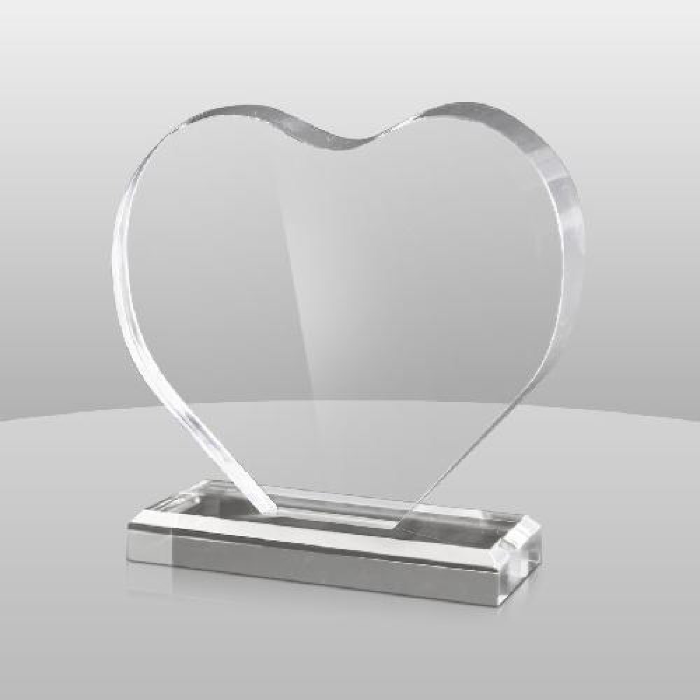 Clear Heart Plaque — 5" x 6" x 2"