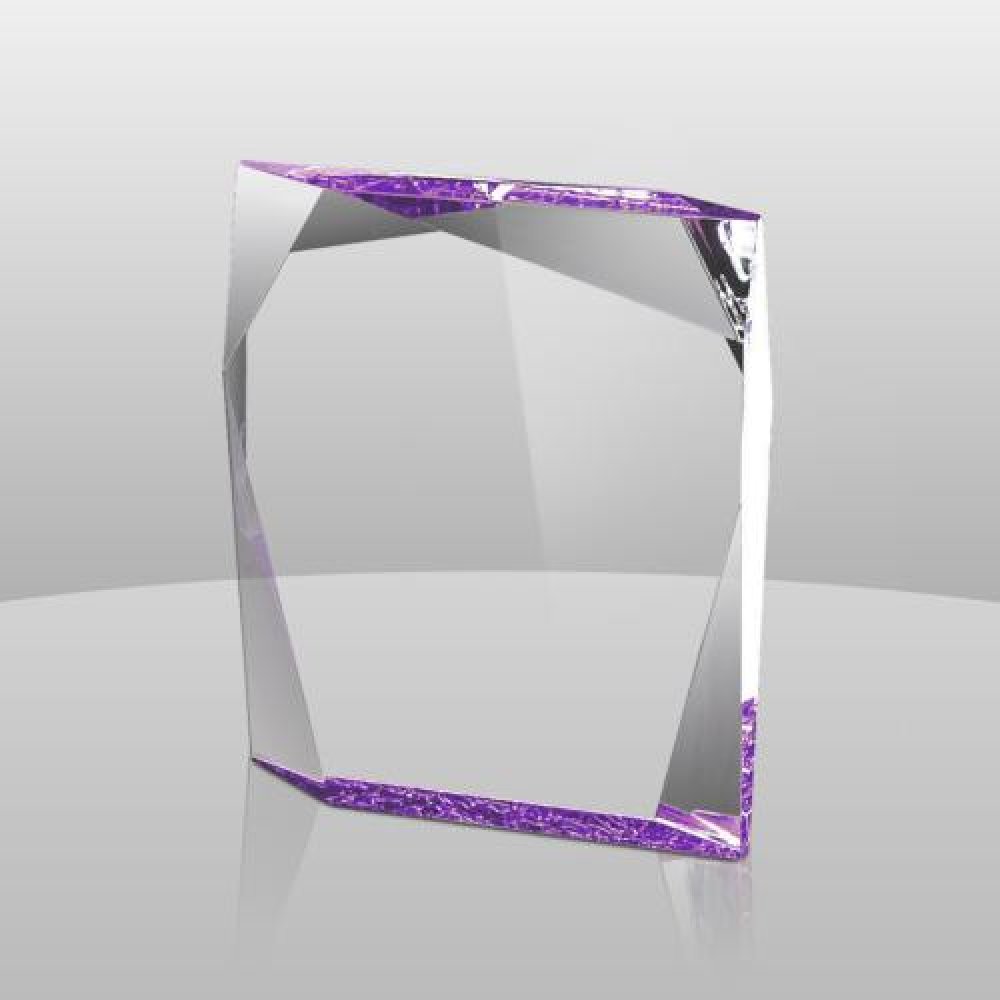Jewel Bevel Award - Purple — 6" x 5" x 1-1/4"