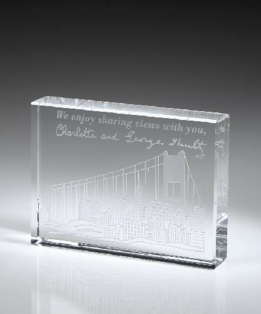 Flat Edge Paperweight — 3/4" x 4" x 3" (Jade Glass)