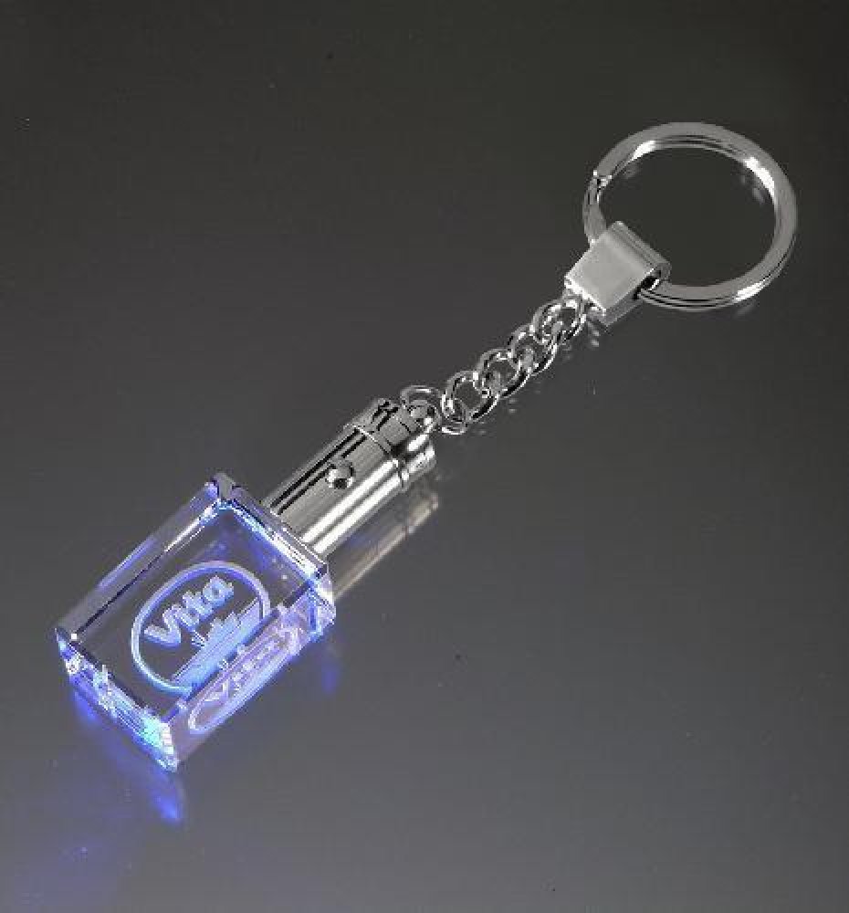 Block Keychain w/ LED light — 1 1/4" x 3/4" x 1/2"
