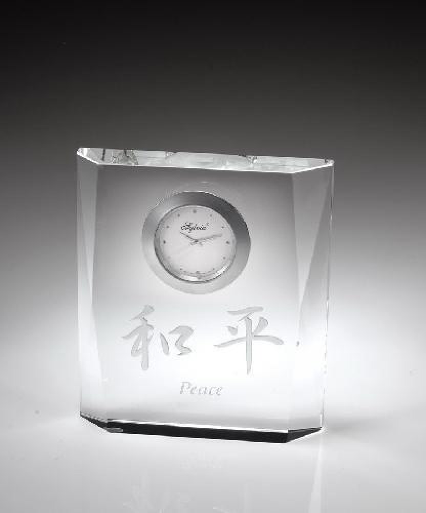 Faceted Desktop Clock — 4 1/2" x 4" x 3/4"