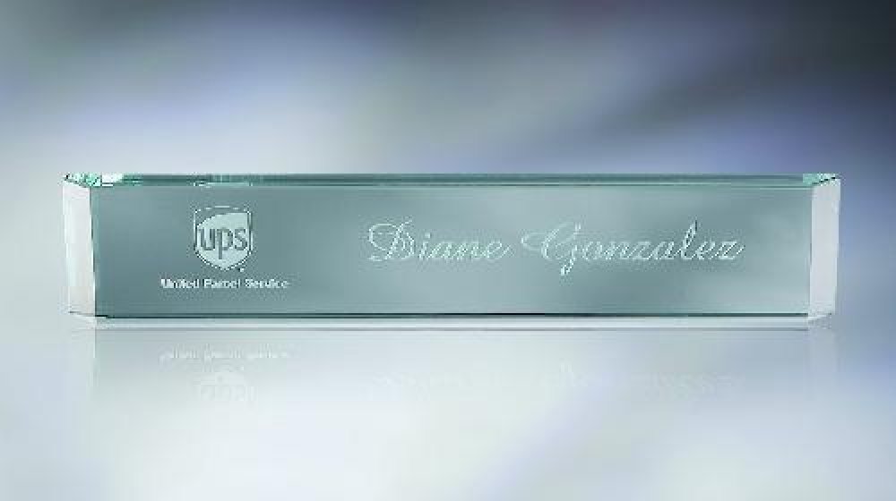 Name Plate, Jade Glass — 2 1/4" x 12" x 3/4"