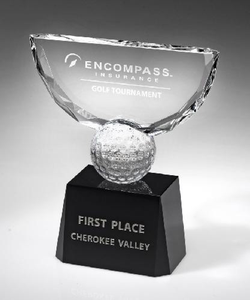 Crowned Golf Trophy — 6 3/4" x 6" x 2 1/4"