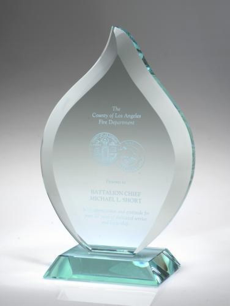 Flame, Jade Glass — 9 1/2" x 6 1/4" x 3/4"