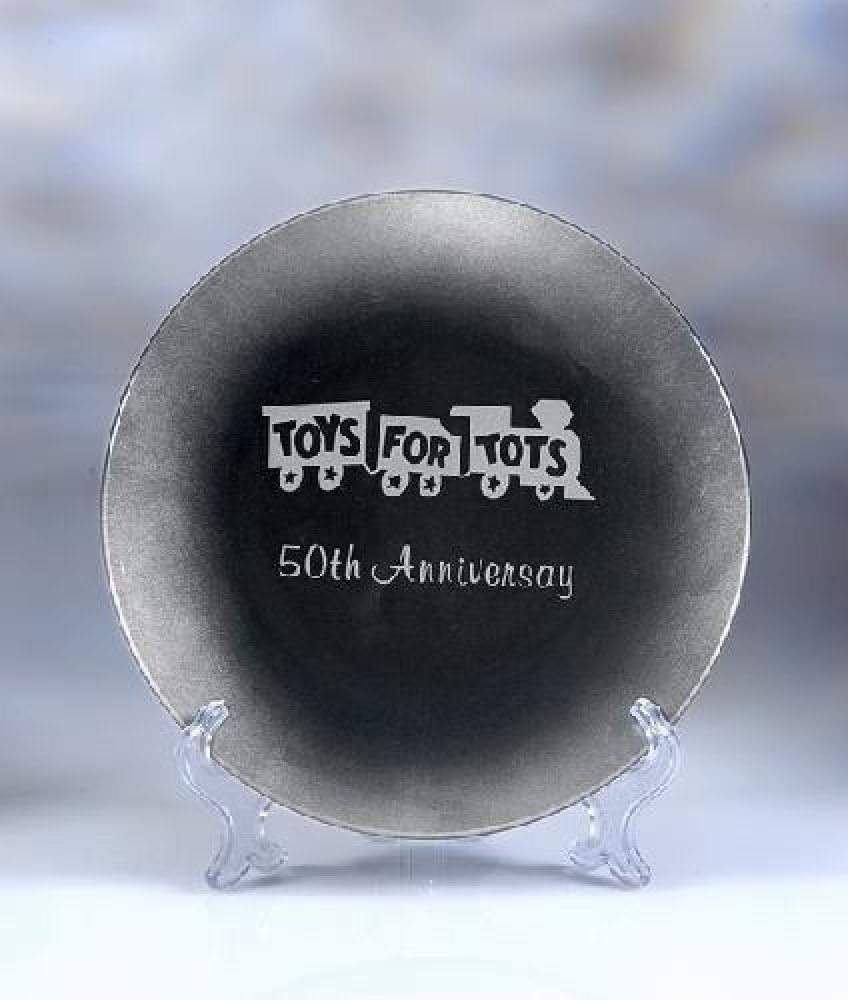 Round Silver Leaf Plate — 10" dia. x 5 mm thick