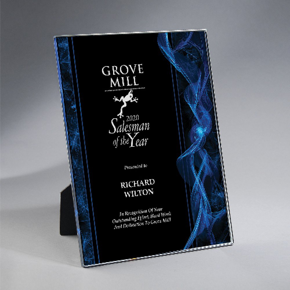 Wisps Plaque — 9" x 12" x 3/8" Color(s): Black, Blue