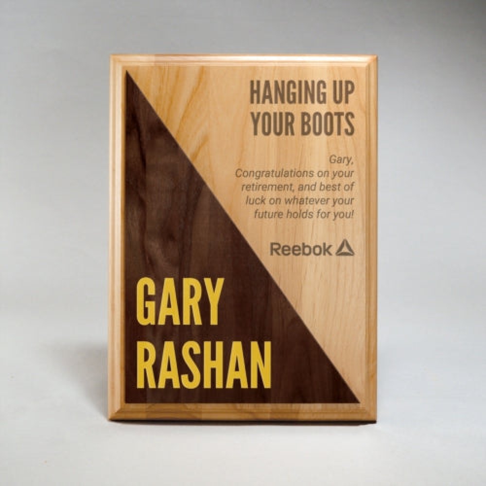 Two-Tone Wood Plaque — 9" x 12" x .75" Sold only as shown.