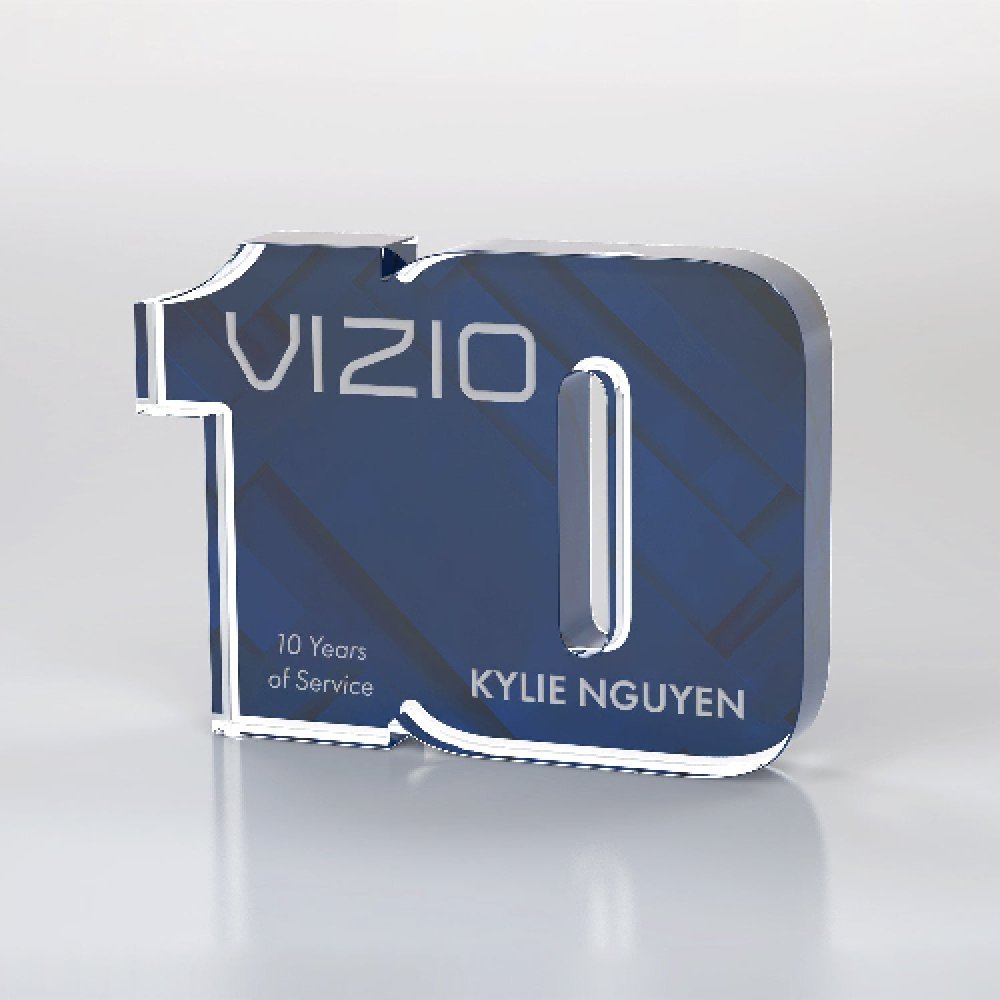 Color Geo Acrylic Anniversary Numeral Award Two-digit - 10 — 5