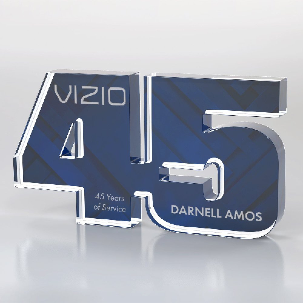 Color Geo Acrylic Anniversary Numeral Award Two-digit - 45 — 5