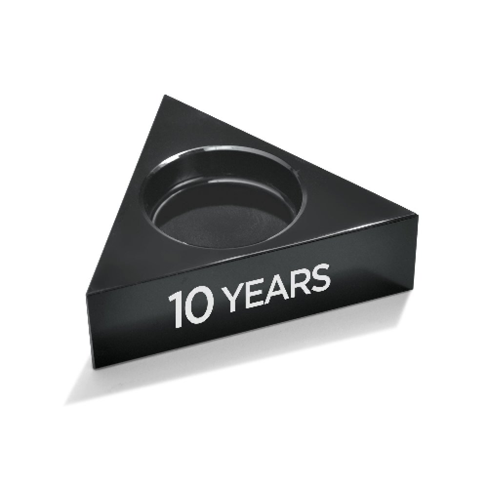 Crystal Triangular Stackable add on with Acrylic Connector - Black — 3.5" x 1" x 3" Color: Black