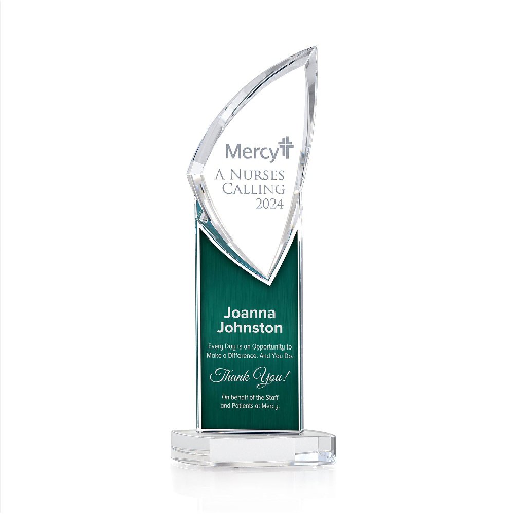 Acrylic Trinity Tower - Green — 4.5" x 8.75" x 2" Color: Green