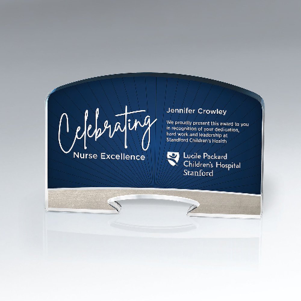 Arch Horizon Award - Blue — 8 1/8" x 5 3/8" Color: Blue
