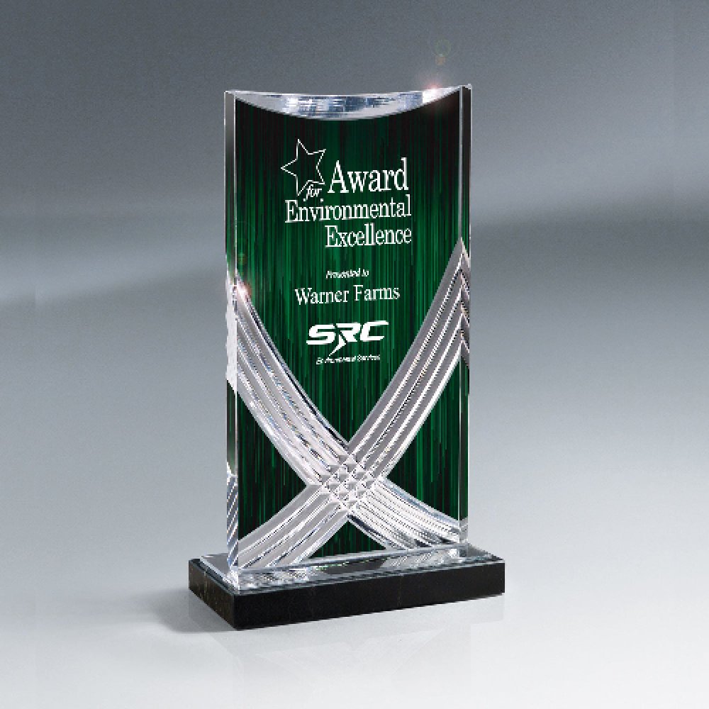 Cascade Carved Acrylic Award Color - Green — 7