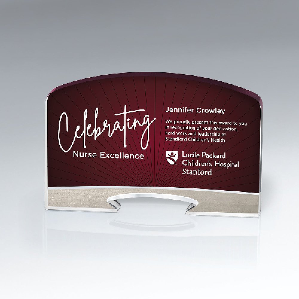 Arch Horizon Award - Red — 6 3/4" x 3 7/8" Color: Red