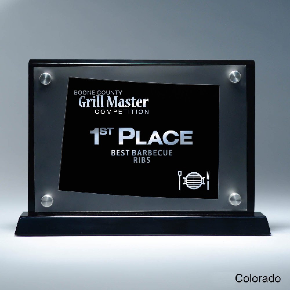 Frosted Acrylic Cutout on Risers Award - Colorado — 8 1/2" x 8 3/4" Cutout Shape: Colorado