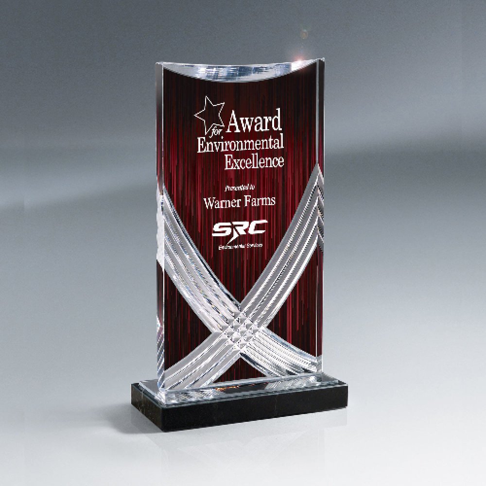 Cascade Carved Acrylic Award Color - Red — 7