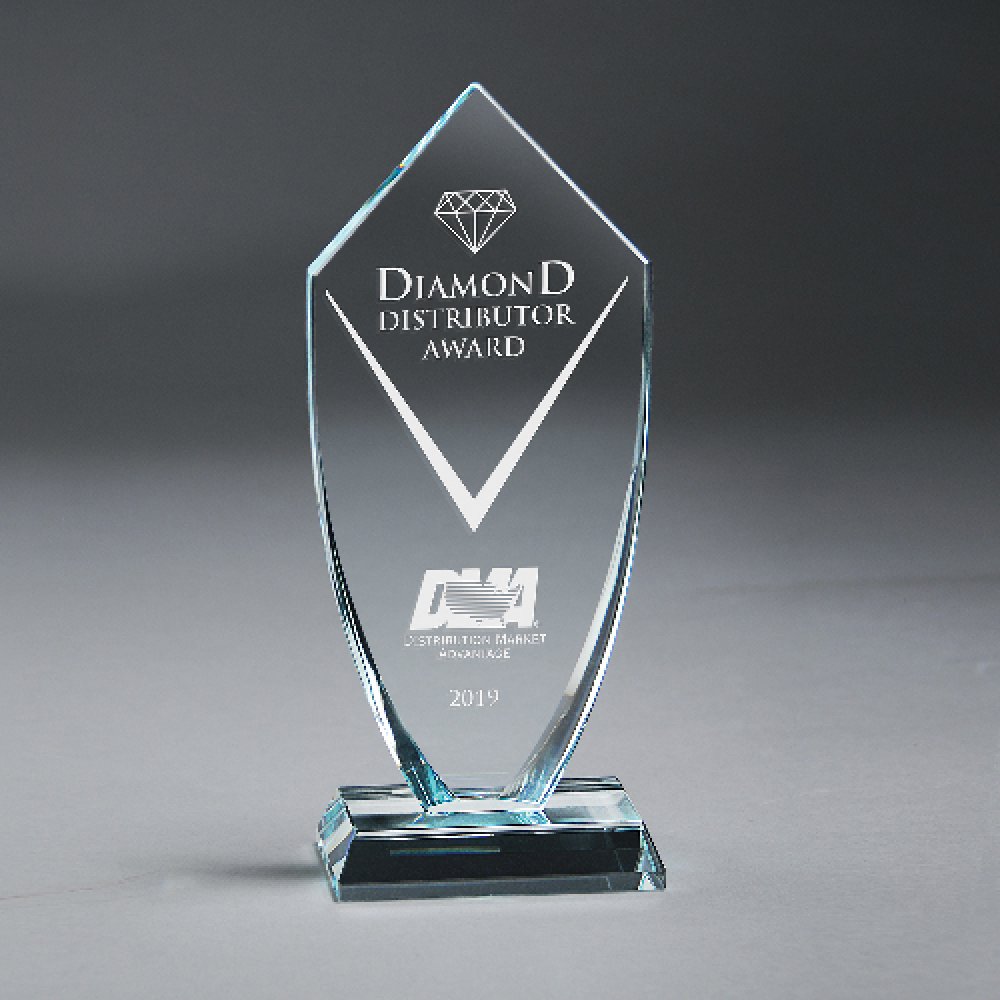Clear Crystal on Base — 8 3/4" x 3 3/4" x 2" Color(s): Clear