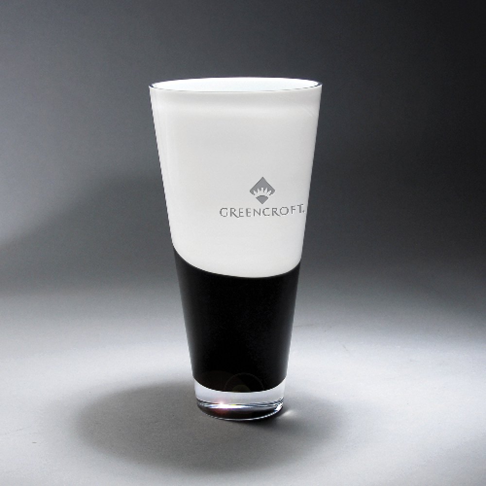 White & Black Vase (Includes Silver Colorfill) — 5 5/8" x 11 1/8" x 5 Color(s): White, Black