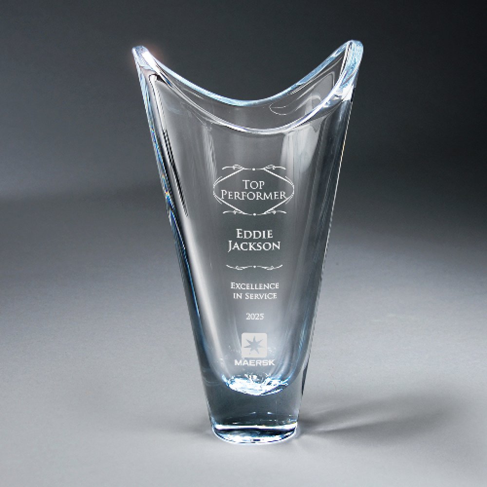 European Crystal Clear Vase — 7 1/8" x 13" x 3 1/2 Color(s): Clear