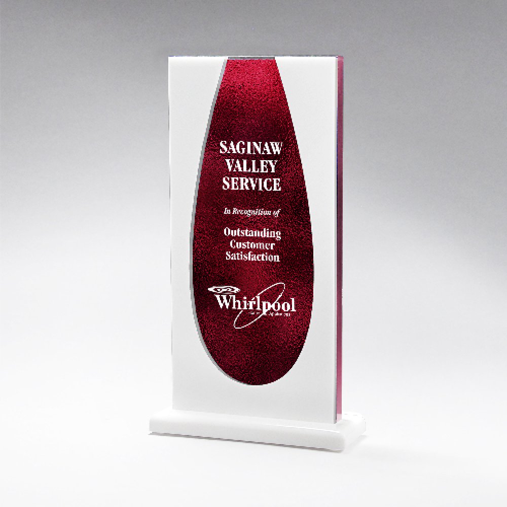 Water Drop — 5 1/2" x 8 1/2" x 2 Color(s): Red, White