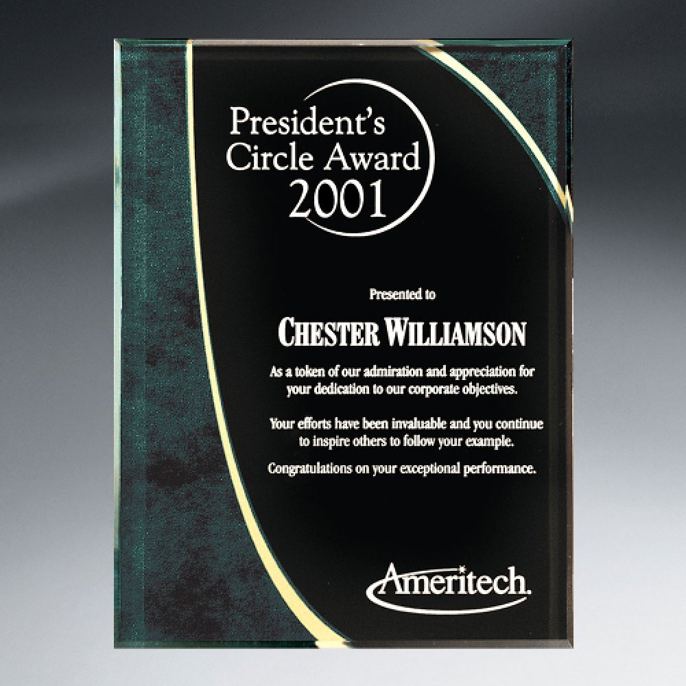 Halley Plaque — 6" x 8" Color(s): Black, Forest Green