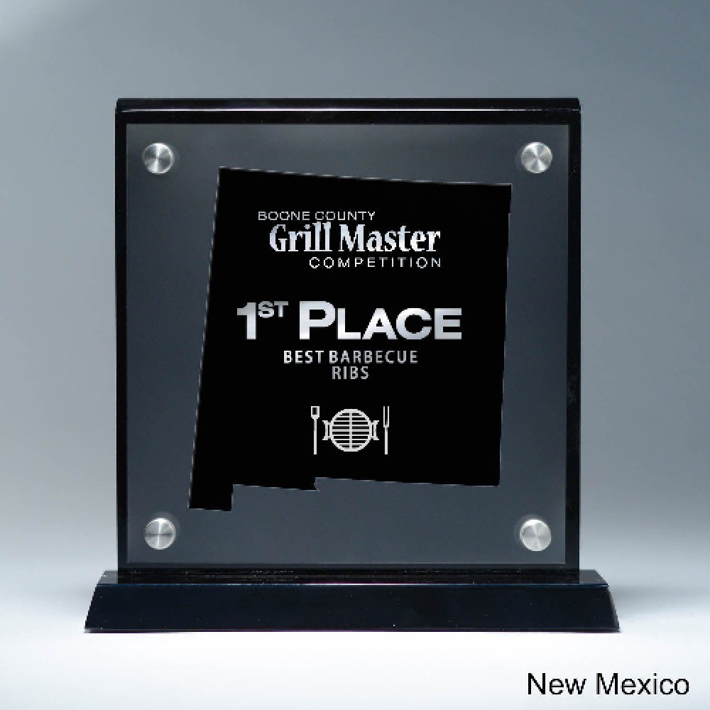 Frosted Acrylic Cutout on Risers Award - New Mexico — 8 1/2" x 8 3/4" Cutout Shape: New Mexico
