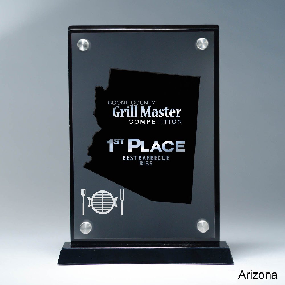 Frosted Acrylic Cutout on Risers Award - Arizona — 8 1/2" x 8 3/4" Cutout Shape: Arizona