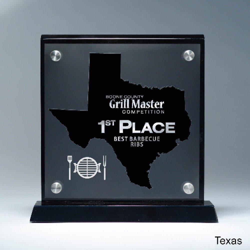 Frosted Acrylic Cutout on Risers Award - Texas — 8 1/2" x 8 3/4" Cutout Shape: Texas