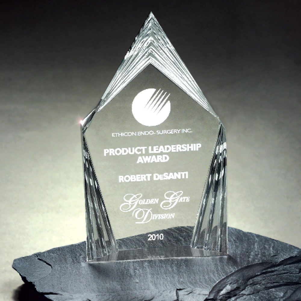 Clear Millennium Lucite Tower — 4" x 7" x 1" Color(s): Clear