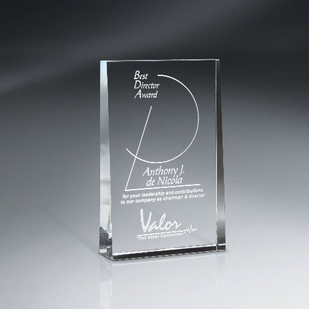 Optic Crystal Wedge — 4" x 7" Color(s): Clear