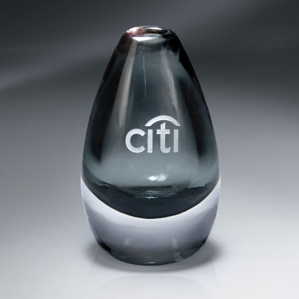 Gray Art Glass Vase — 3" x 4 3/4" Color(s): Smoke