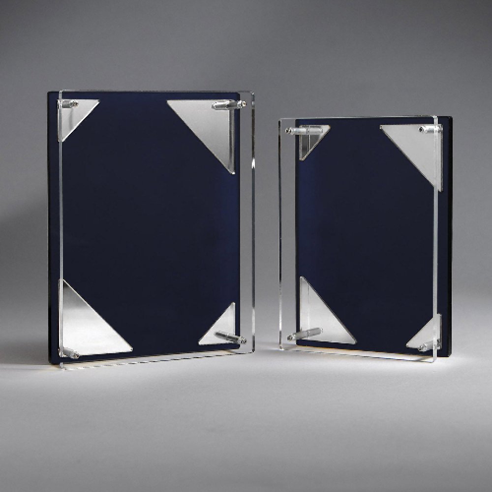 Cornerstone Dual Tablet - Blue - Silver — 5.75" x 7.75" x 1.25" Background Color: Blue, Metal Color: Silver