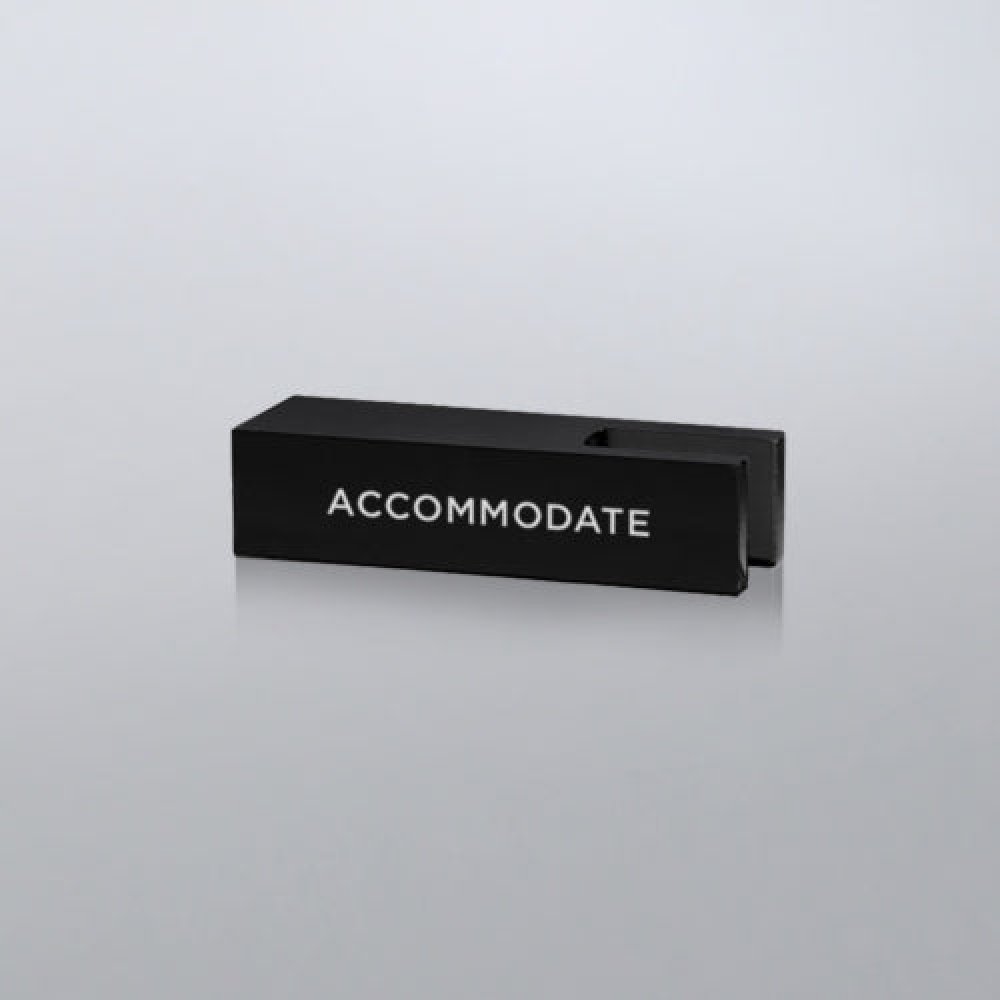 Black Acrylic U-Shaped Opening Add A Bar (White Color Fill Shown in Photo) — 3" x .75" x 1.125" Sold only as shown.